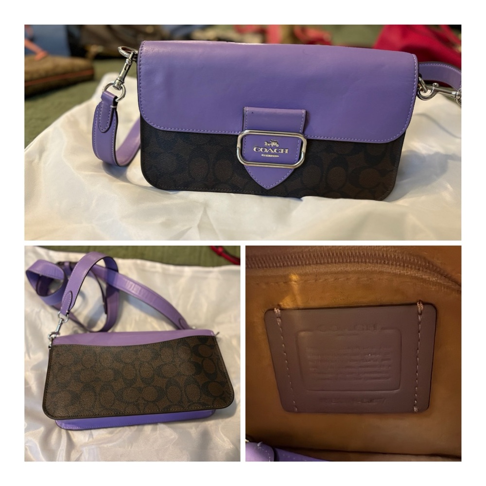 Coach Purple and Brown Crossbody Bag